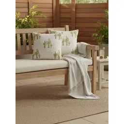 DMAASA White & Green Set of 2 Square Cushion Covers image 1