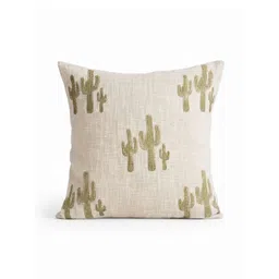 DMAASA White & Green Set of 2 Square Cushion Covers image 4