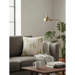 DMAASA White & Green Set of 2 Square Cushion Covers image 3