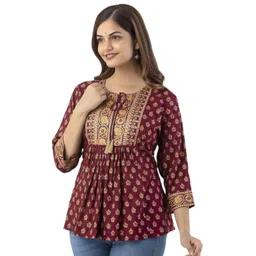 DMP FASHION Floral Printed A-Line Kurti-picture-12