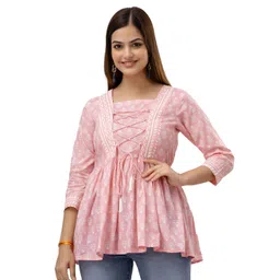 DMP FASHION Floral Printed A Line Pure Cotton Kurta-picture-13