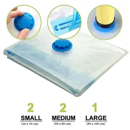 dn brothers 5Pack Vacuum Compression Storage Bags With Pump,Space Saver Sealer Bag DN495 Travel Storage Vacuum Bags image 4