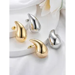 DN Creation Set of 2 Silver-Plated Teardrop Shaped Drop Earrings-picture-37