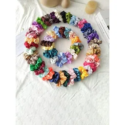 DN Creation Set of 24 Assorted Satin Scrunchies Ponytail Holders-picture-25