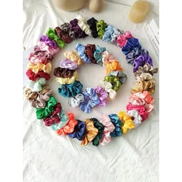 DN Creation Set of 24 Assorted Satin Scrunchies Ponytail Holders-picture-16