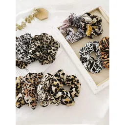DN Creation Set Of 6 Animal Printed Assorted Scrunchy Ponytail Holders-image-25