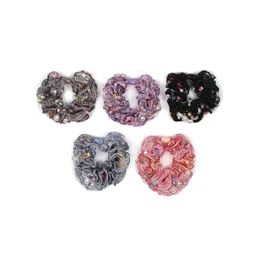 DN Creation Set of 6 Assorted Embellished Scrunchies-image-18