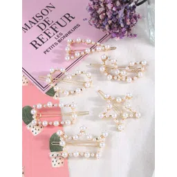DN Creation Set Of 6 Pearl Beaded Claw Clips-image-24