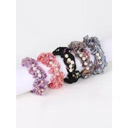 DN ENTERPRISES Women Set of 6 Embellished Ponytail Holders-picture-28