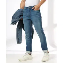 dnmx Men Lightly Washed Slim Fit Jeans-picture-35