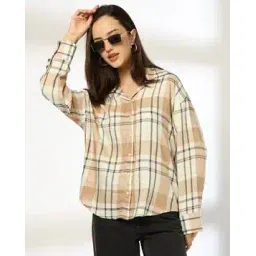 dnmx Women Checked Relaxed Fit Shirt-picture-29