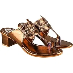 do bhai Classic Heeled Copper Kolhapuri For Women & Girls-picture-43