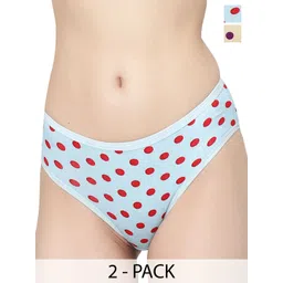 Docare Pack Of 2 Printed Cotton Briefs  Yummy Panty-Yellow-Tblue-picture-26
