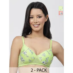 Docare Pack Of 2 Printed Full Coverage Lightly Padded T-shirt Bra With All Day Comfort-picture-17