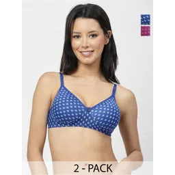 Docare Pack Of 2 Printed Full Coverage Lightly Padded T-shirt Bra With All Day Comfort-picture-35