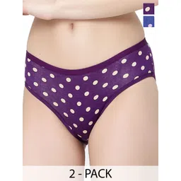 Docare Pack of 2 Printed Polka  Bikini Briefs YummyPanty-RoyalBlue-Purple-picture-32