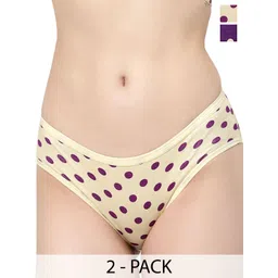 Docare Pack of 2 Printed Polka  Bikini Briefs YummyPanty-Yellow-Purple-picture-25