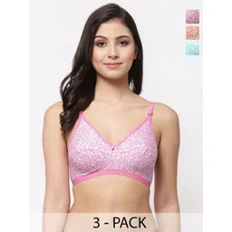 Docare Pack Of 3 Floral Full Coverage Everyday Bra-picture-29