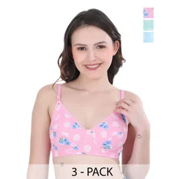 Docare Pack of 3 Floral Printed Bra Full Coverage-picture-22