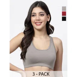 Docare Pack Of 3 Full Coverage Super Support Medium Support All Day Comfort Workout Bras-picture-34