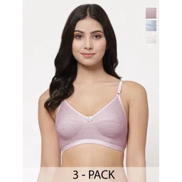 Docare Pack Of 3 Polka Dot Printed Bra Full Coverage-picture-17