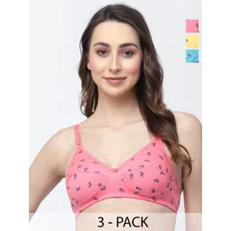 Docare Women Pack Of 3  Floral Printed Full Coverage Everyday Bra-picture-17