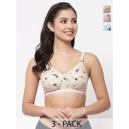 Docare Women Pack of 3 Floral Printed Full Coverage Minimizer Bra-picture-16
