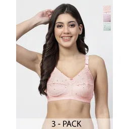 Docare Women Pack of 3 Minimizer All Day Comfort Flora Printed Full Coverage Bra-picture-22