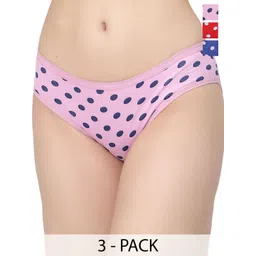 Docare Women Pack of 3 Polka Dots Printed Bikini Briefs-picture-25