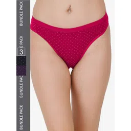 Docare Women Pack of 3 Printed Cotton Bikini Briefs-picture-31