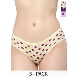 Docare Women Pack Of 3 Printed Mid-Rise Bikini Briefs-picture-29