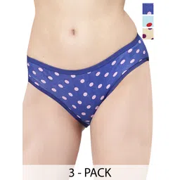 Docare Women Pack of 3 Printed Polka Bikini Briefs-picture-27