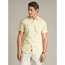 Dockers Yellow Straight Fit Printed Shirt-picture-25
