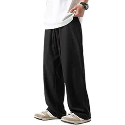 dockstreet Men's/Unisex OPEN Bottom Drawstring Pure Cotton Stretchable Baggy Jogger Pants-picture-26