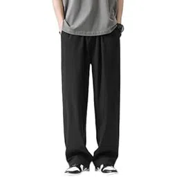 dockstreet Straight Wide fit Long Length Trouser Style Drawstring Trackpant for Men/Trending Sporty Style, Relaxed Casual Pants for Men-picture-44