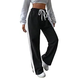 dockstreet Straight Wide fit Long Length Trouser Style Drawstring Trackpant for Women/Trending Sporty Style, Relaxed Casual Pants for Women-picture-27