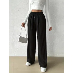 dockstreet Women Solid Black Track Pants-picture-38