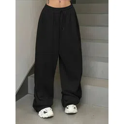 dockstreet Women Solid Black Track Pants-picture-15