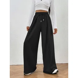 dockstreet Women Solid Black Track Pants-picture-40