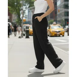 dockstreet Women Solid Black Track Pants-picture-17