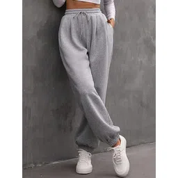 dockstreet Women Solid Grey Track Pants-picture-15