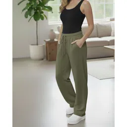 dockstreet Women Solid Olive Track Pants-picture-31