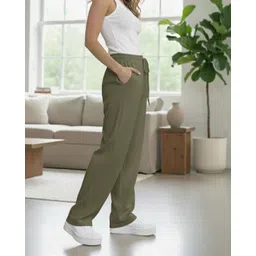 dockstreet Women Solid Olive Track Pants-picture-29