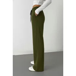dockstreet Women Solid Olive Track Pants-picture-11