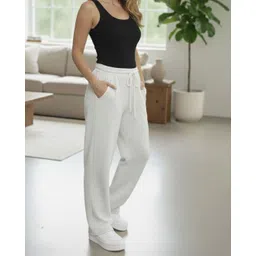 dockstreet Women Solid White Track Pants-picture-37