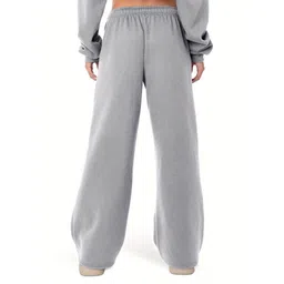 dockstreet Women Solid Grey Track Pants image 2