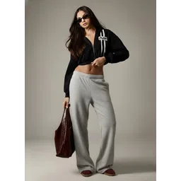 dockstreet Women Solid Grey Track Pants image 4