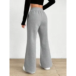 dockstreet Women Solid Grey Track Pants image 4