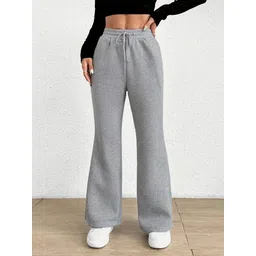 dockstreet Women Solid Grey Track Pants image 1