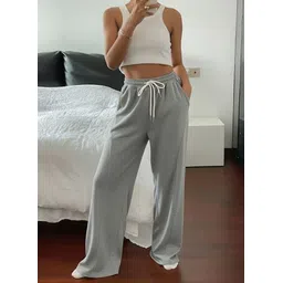 dockstreet Women Solid Grey Track Pants image 1